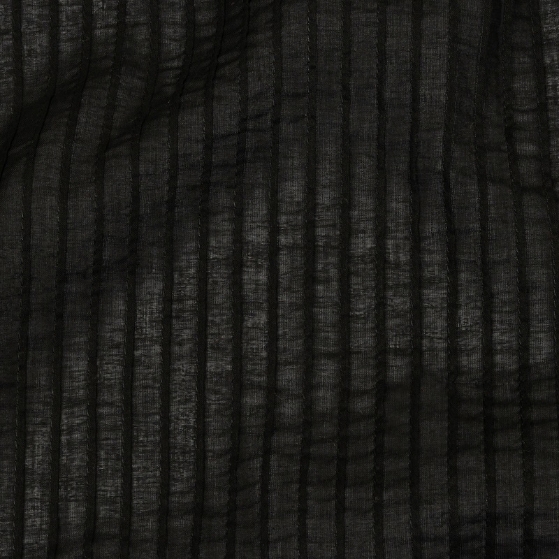 Famous Australian Designer Black Pintucked Cotton Lawn