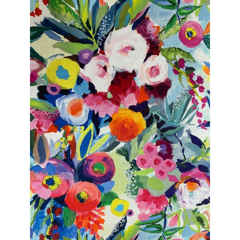 Garden Floral Stretch Printed Cotton – Multicolor Fabric by the Yard