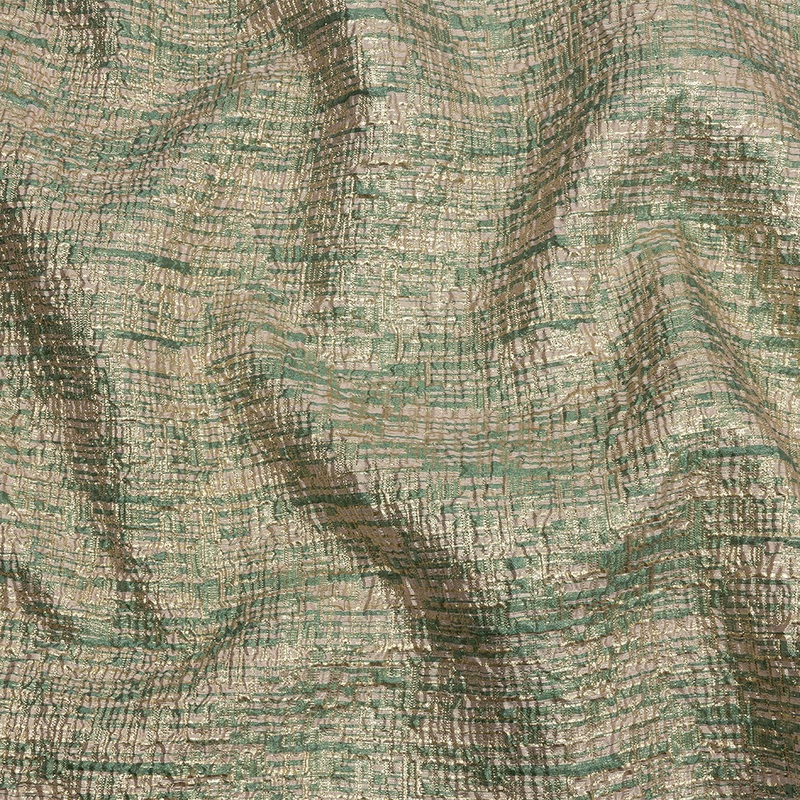 Metallic Gold, Seaglass and Pale Pink Crosshatched Lines Luxury Brocade