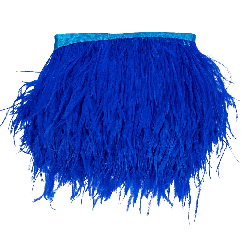 Ostrich Feather Fringe Trim 5″ Single Ply – Blue – Aviana Collection