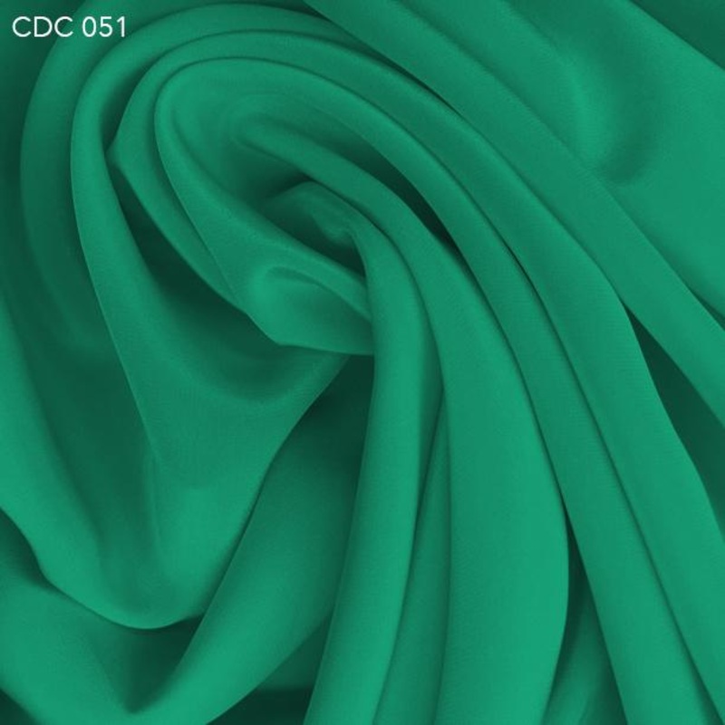 Silk Crepe de Chine – Teal Green Fabric by the Yard