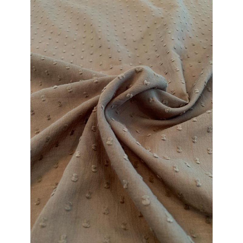 Swiss Dot Cotton Voile – Taupe Grey Fabric by the Yard