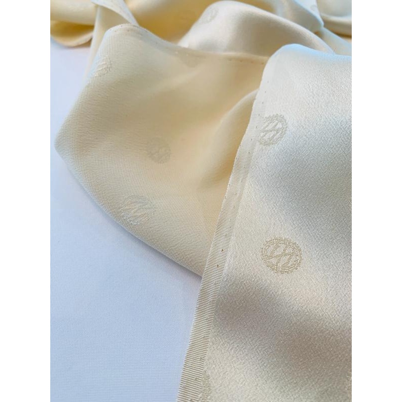 Zac Posen Monogram Z Silk Jacquard – Beige Fabric by the Yard