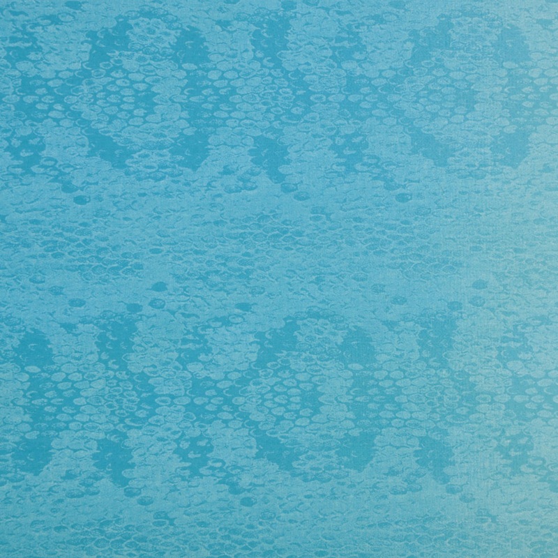 Bright Aqua Reptile-Print Ombre Cotton Canvas