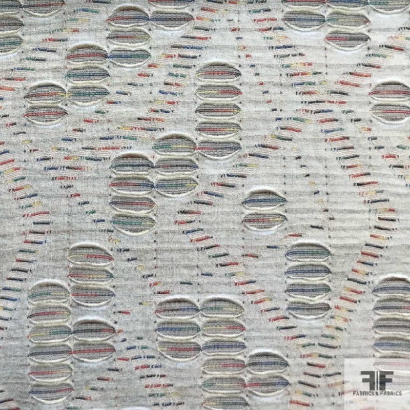 Textured Novelty Knit – Beige/Multicolor Fabric by the Yard