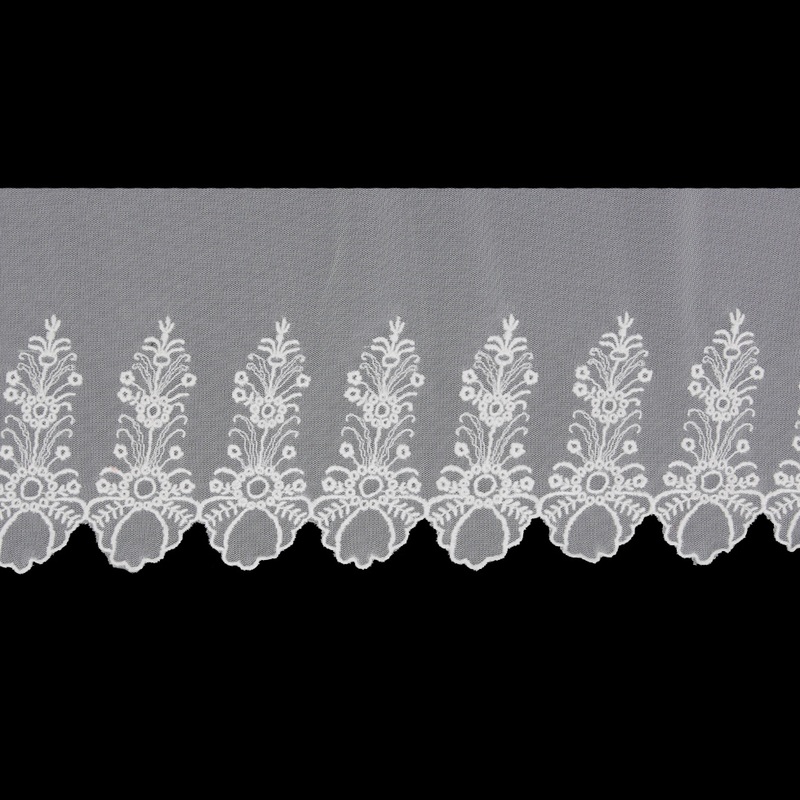 7.5″ White Floral Cotton Lace Trim