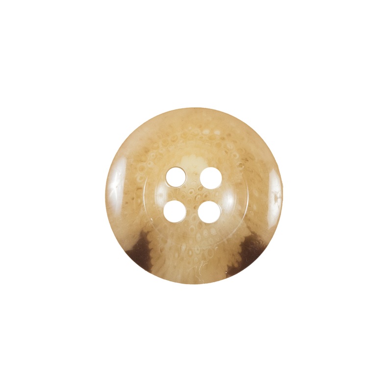 Beige and Brown 4-Hole Plastic Button – 30L/19mm