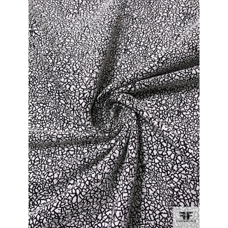 Cracked Graphic Brocade – Black / White Fabric by the Yard