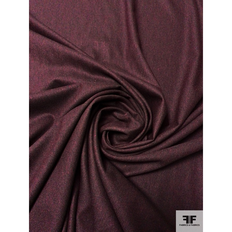 Italian Solid Fine Wool Blend Stretch Suiting – Burgundy Fabric by the Yard