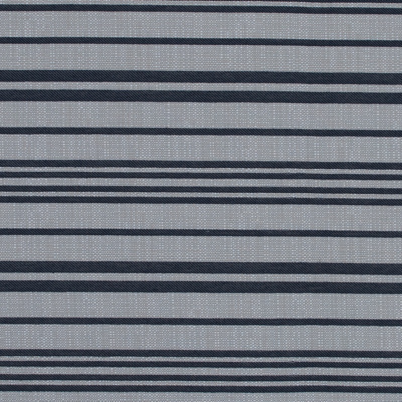 Navy Blazer and Beige Barcode Striped Polyester Woven