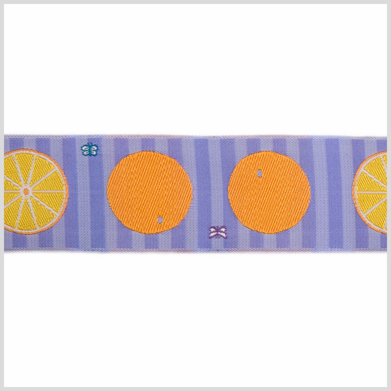 Orange/Lavender French Jacquard Ribbon