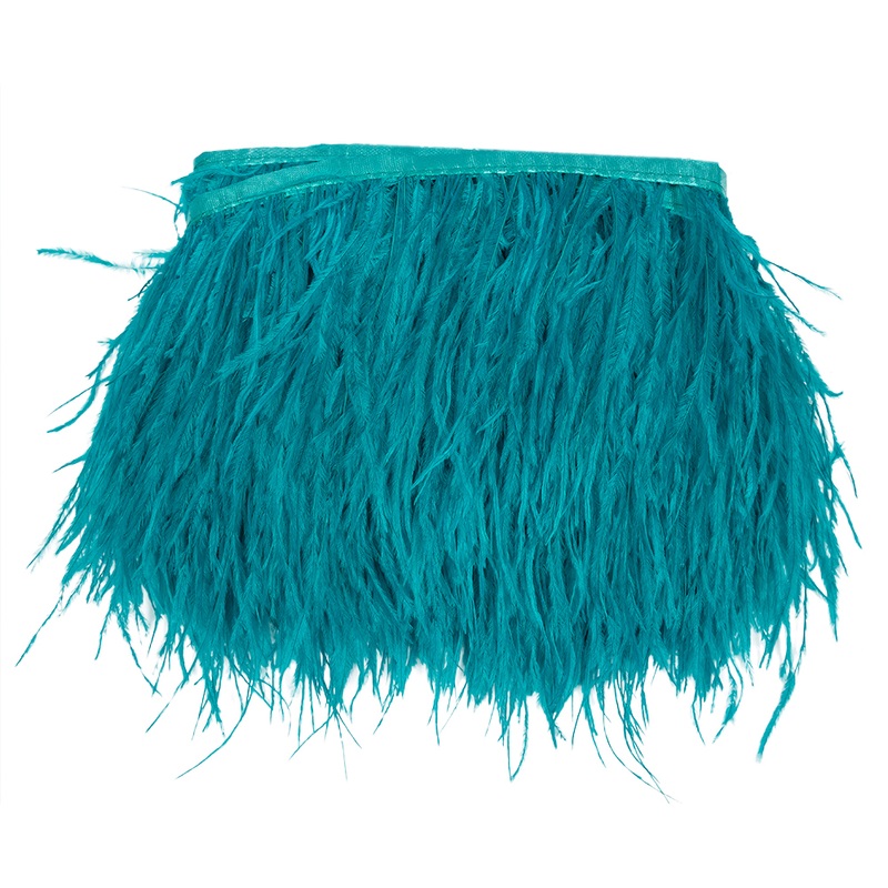 Ostrich Feather Fringe Trim 5″ Single Ply – Turquoise – Aviana Collection