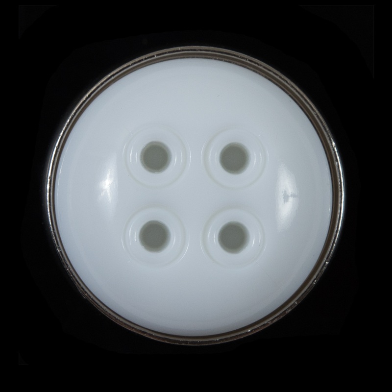 White and Gray Plastic Shank-Back Button – 50L/32mm