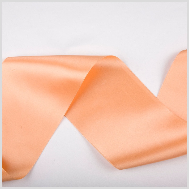 3.75″ Pale Peach Double Face French Satin Ribbon