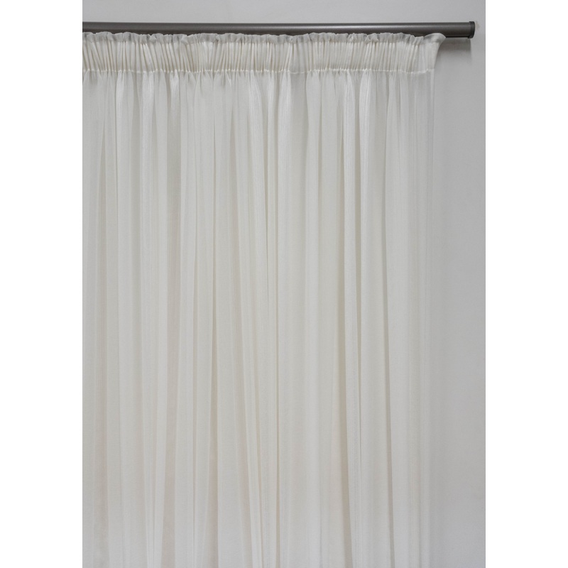 500X250cm Broad Stripe Voile Taped  Curtain Cream 1000000358285