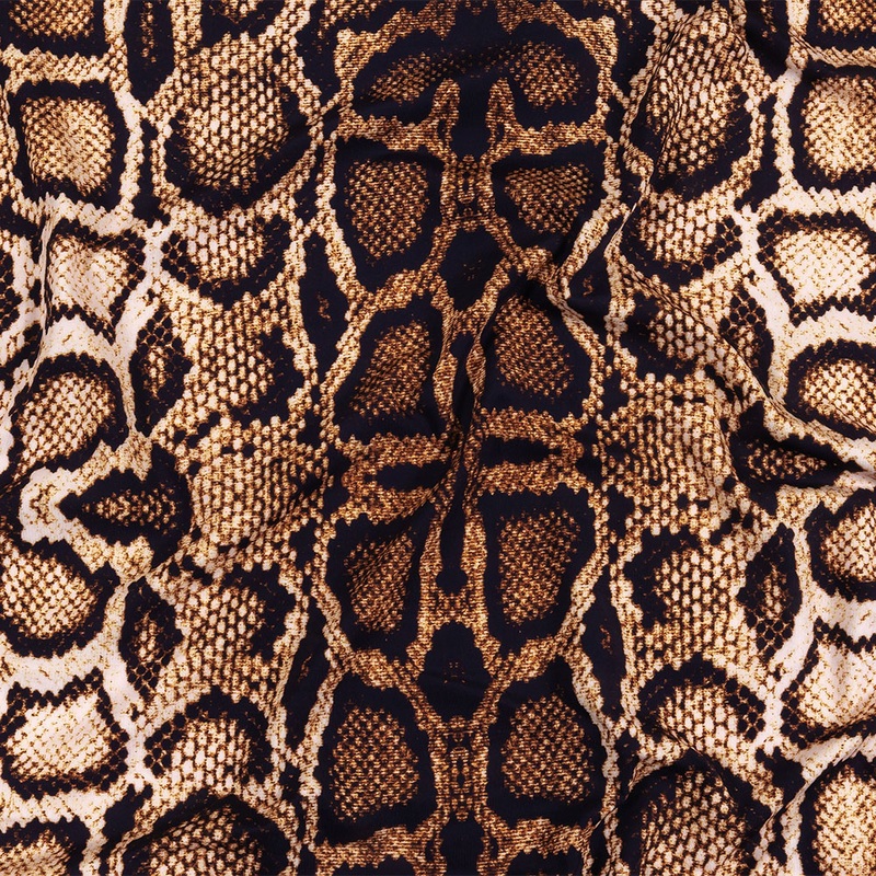 Compression Swimwear Tricot, UV Protective with Aloe Vera Microcapsules – Brown Python Skin – Caye Collection