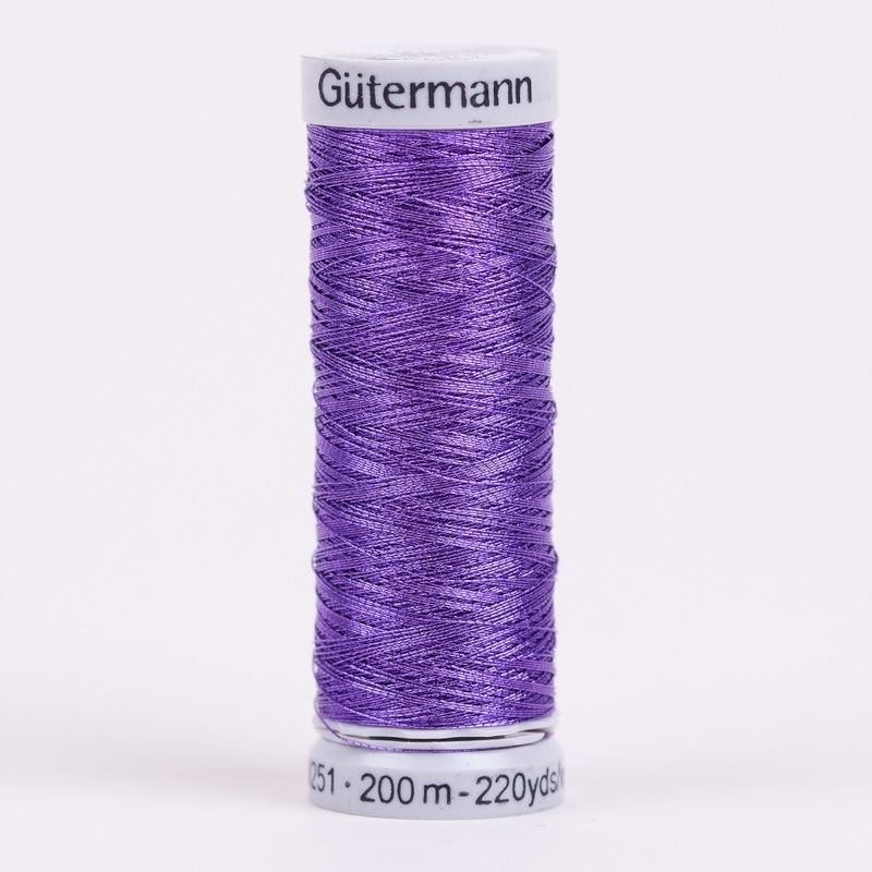 Gutermann Metallic Thread 200m – 571 Helio Purple
