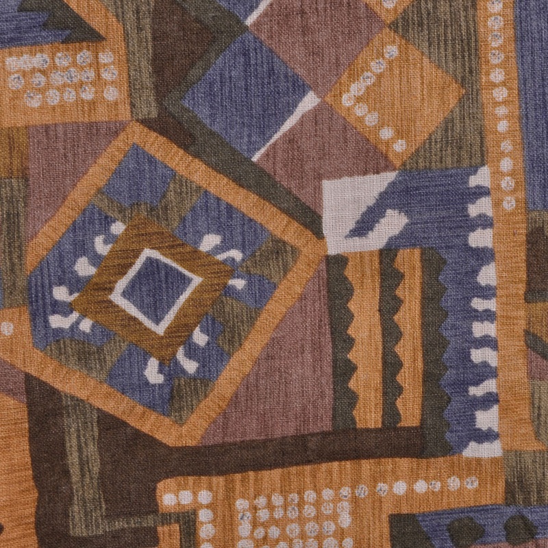Olivem Moss and Wheat Geometric Waxed Silk and Cotton Blend