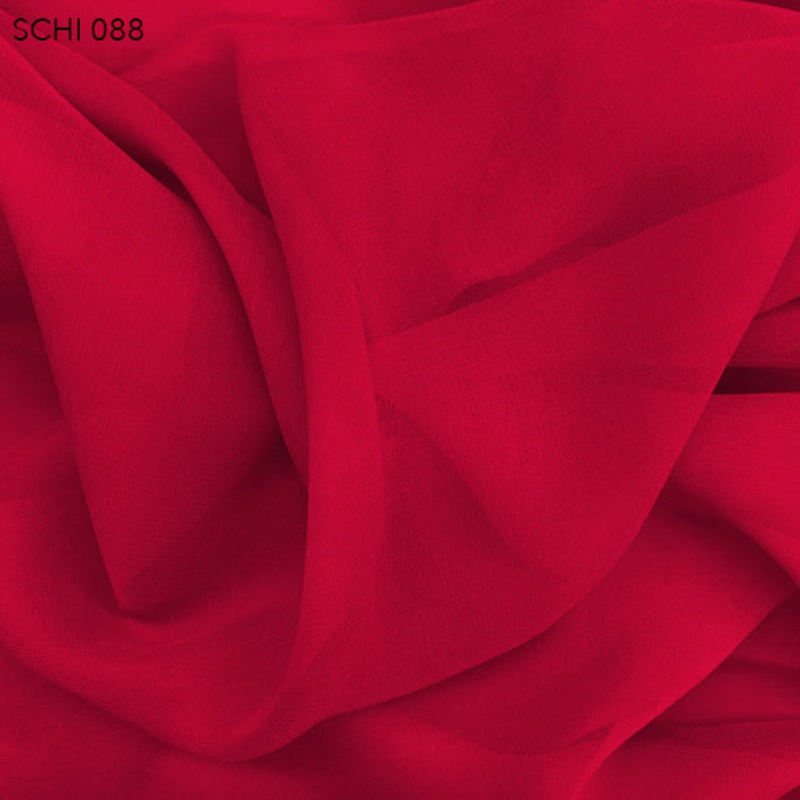 Silk Chiffon – Strawberry Red Fabric by the Yard