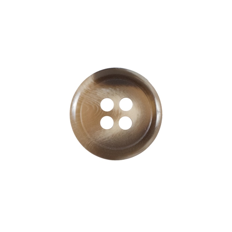 Brown 4-Hole Plastic Button – 24L/15mm