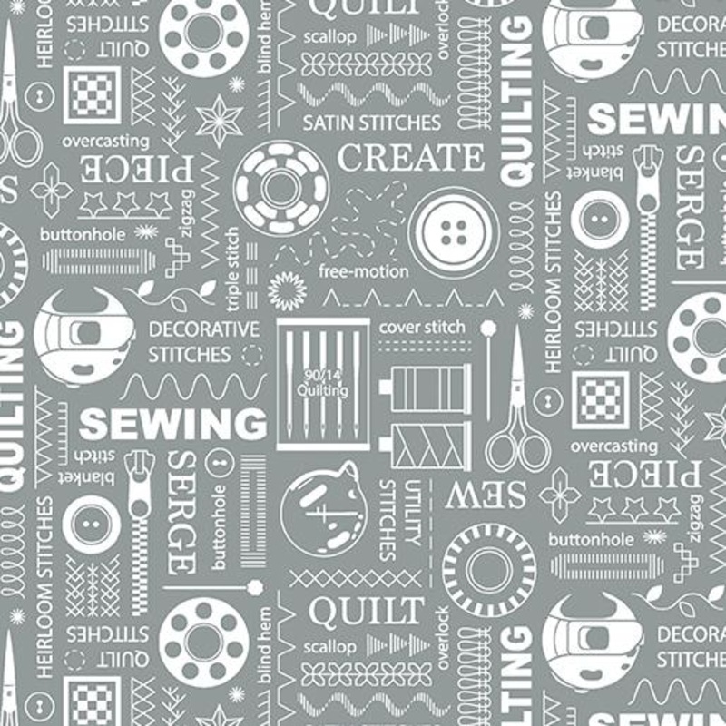 CLEARANCE – Sewing Room 2 – Digital – Gray 13648-08