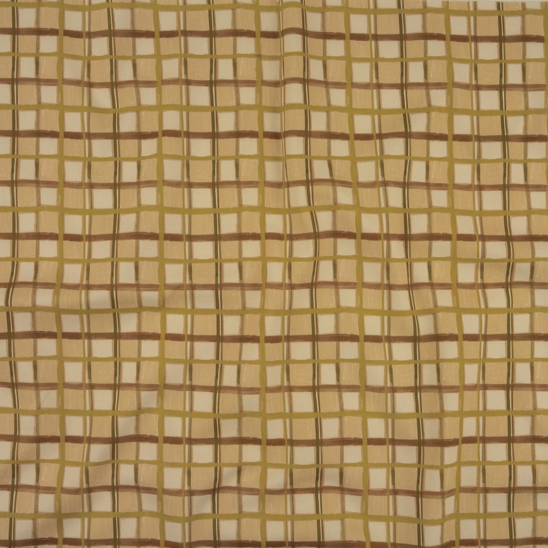 Stretch Cotton Twill Print – Orange and Brown Plaid – Mood Exclusive City Windows