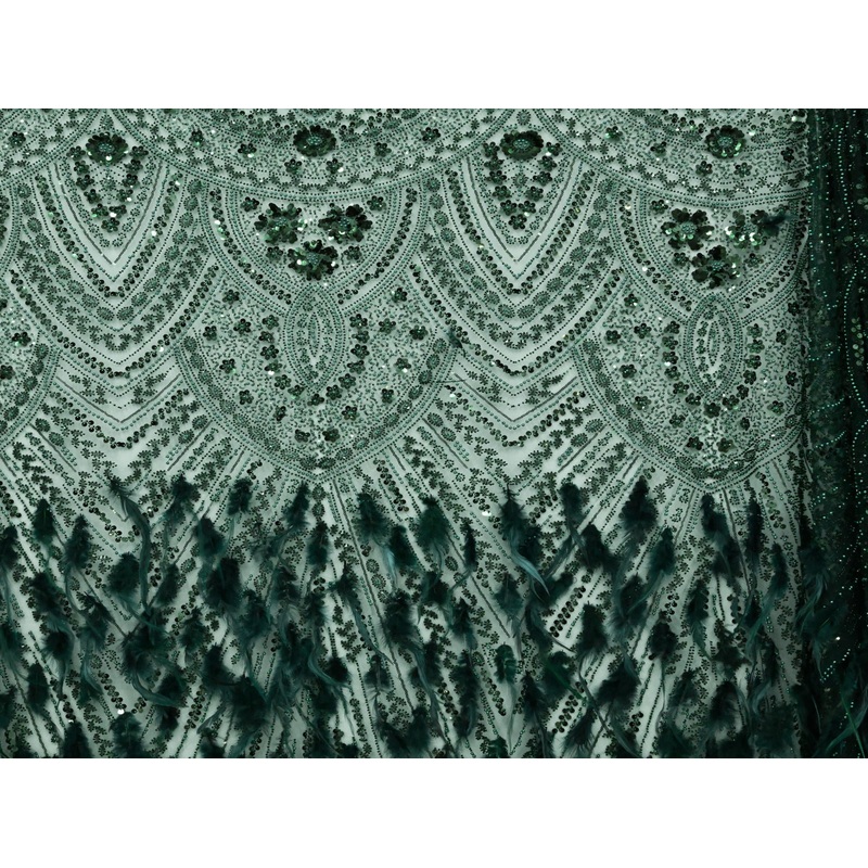 130cm Feather Beaded Lace BF702-3 BF702-3