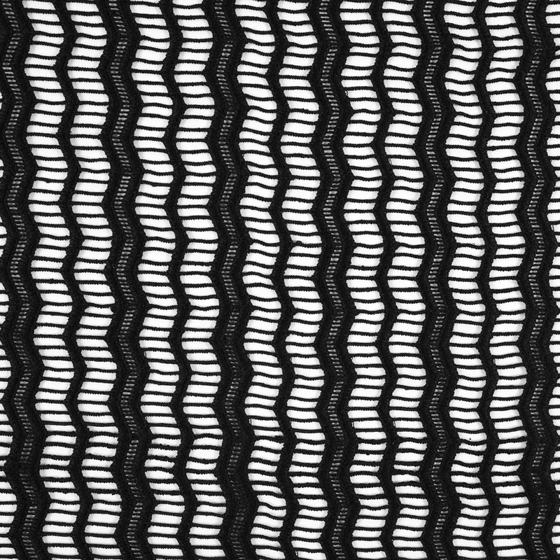 Guipure Lace with Finished Edges – Black Novelty Stripes