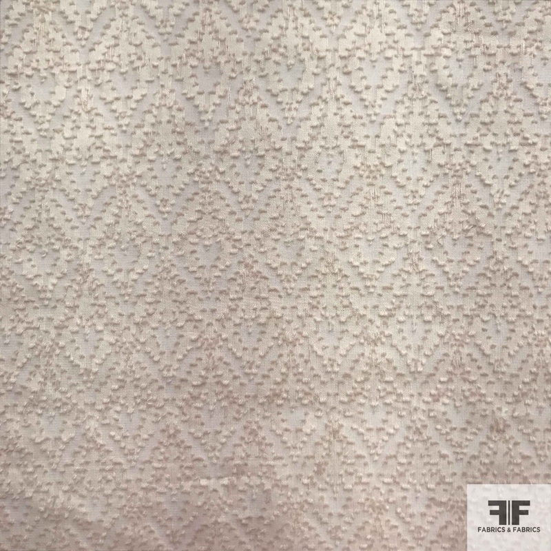 Ikat Silk Chiffon Burnout – Blush Fabric by the Yard