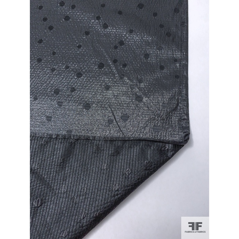 Italian Polka Dot Ottoman Lam – Black Fabric by the Yard