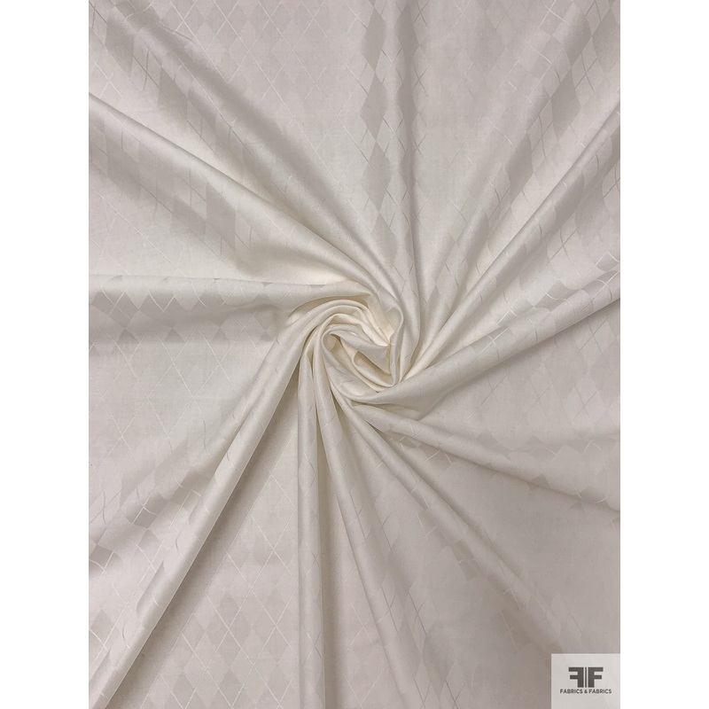 Argyle Fine Cotton Twill with Satin Finish – Off-White Fabric by the Yard