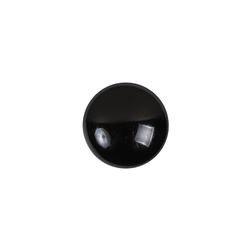 European Black Self Back Glass Button – 20L/12.5mm