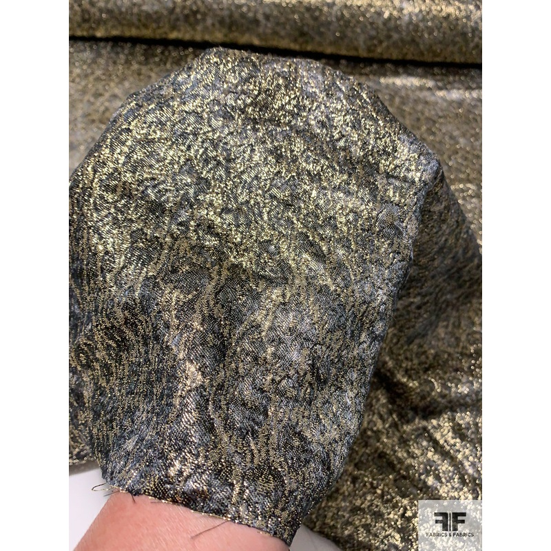 Novelty Matelass Animal Pattern Lam – Gold / Grey / Black Fabric by the Yard