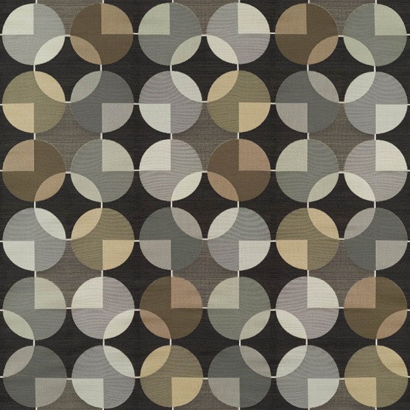 Arc-Com Compass Onyx Geometric Design Black Upholstery Fabric Order Product