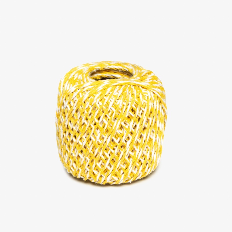 Bakers Twine / Macrame String 1mm Yellow/White TO BE DISC Yellow/White