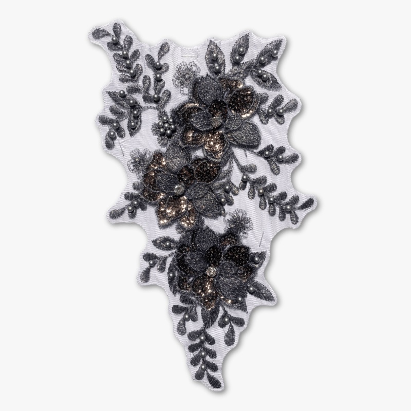 Beaded Bridal Motif – Graceful Slate