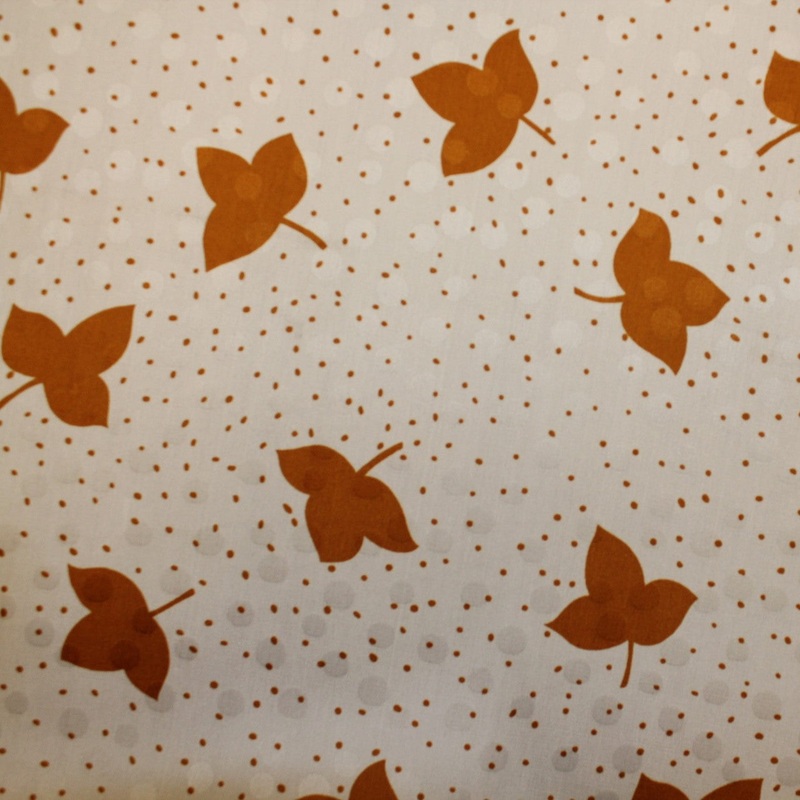 Leave Print Silk Gazar – Brown/White Fabric by the Yard