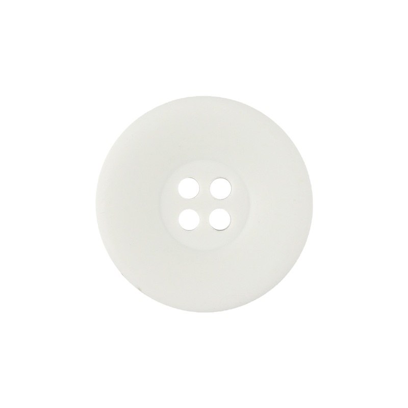 Matte White Shallow Plate 4-Hole Plastic Button – 36L/23mm
