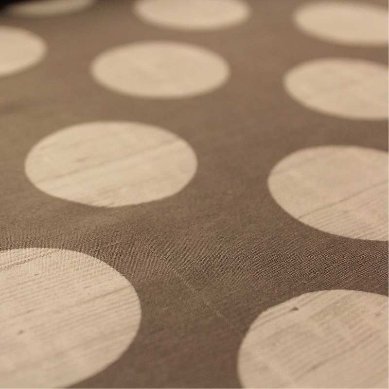 Polka Dot Printed Washed Silk Shantung – Grey Fabric by the Yard