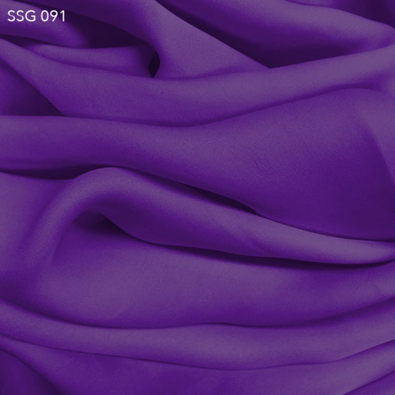 Silk Georgette – Purple Flower Fabric by the Yard