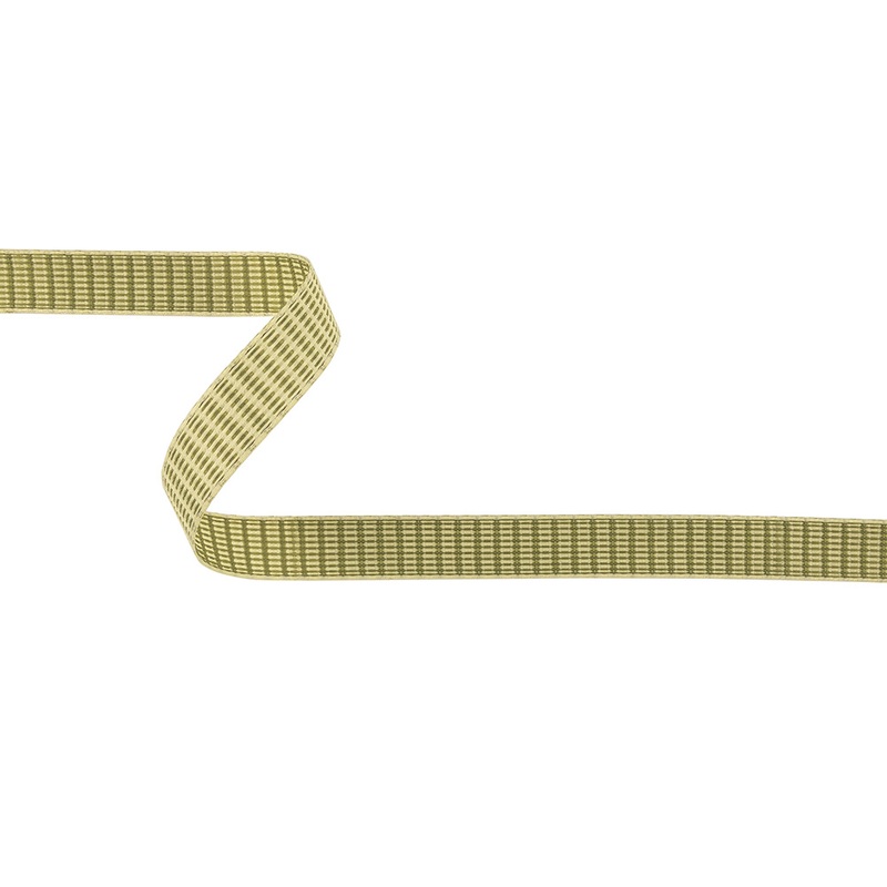 Moss Green and White Rectangles Jacquard Ribbon – 0.625″