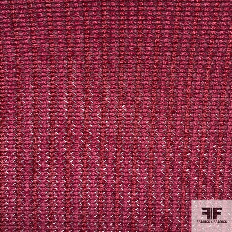 Textured Poly Jersey Knit – Maroon Fabric by the Yard