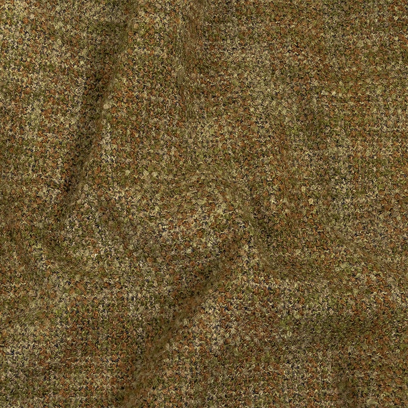 Moss Tweedy Acrylic and Cotton Boucle