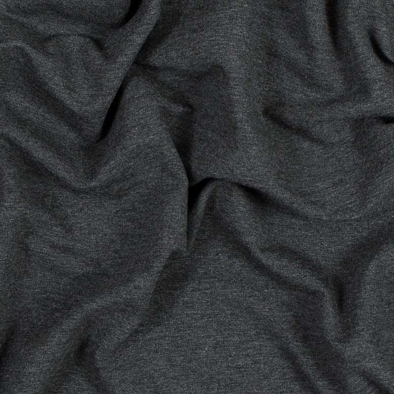 Bamboo and Cotton Stretch Knit Fleece – Heather Charcoal – Jessamyn Collection