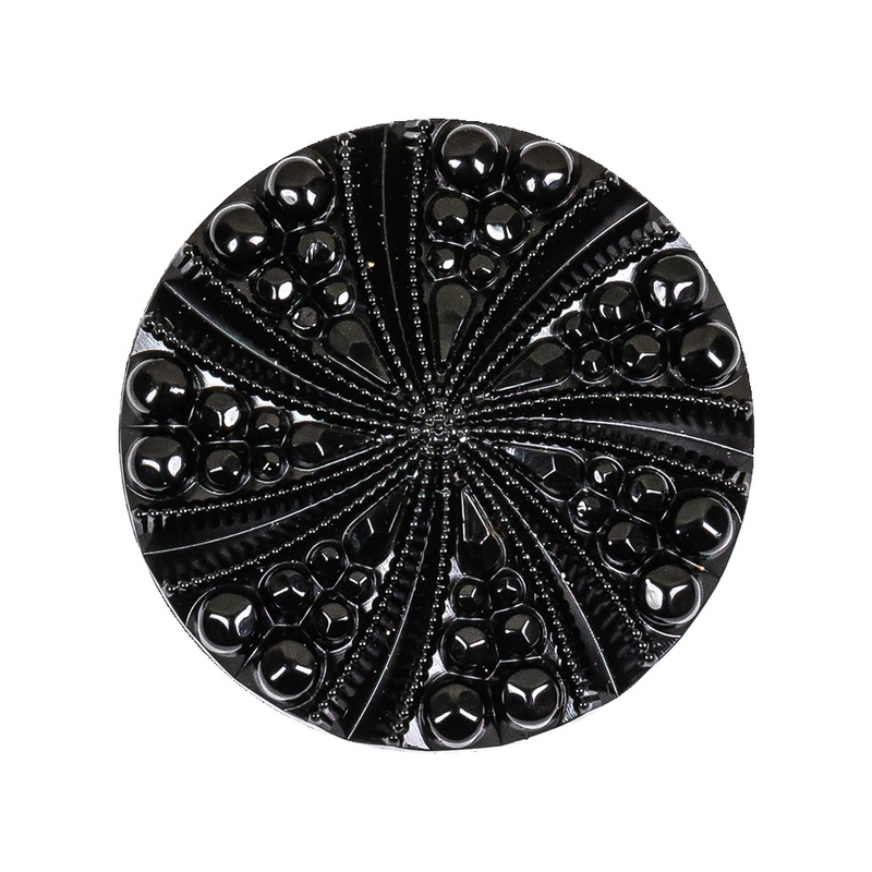 Black Bevel Cut Shank Back Plastic Button – 44L/28mm