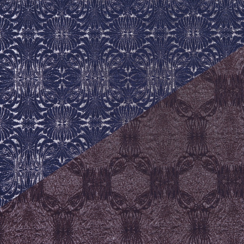 Carolina Herrera Brown/Navy/Gray Brocade