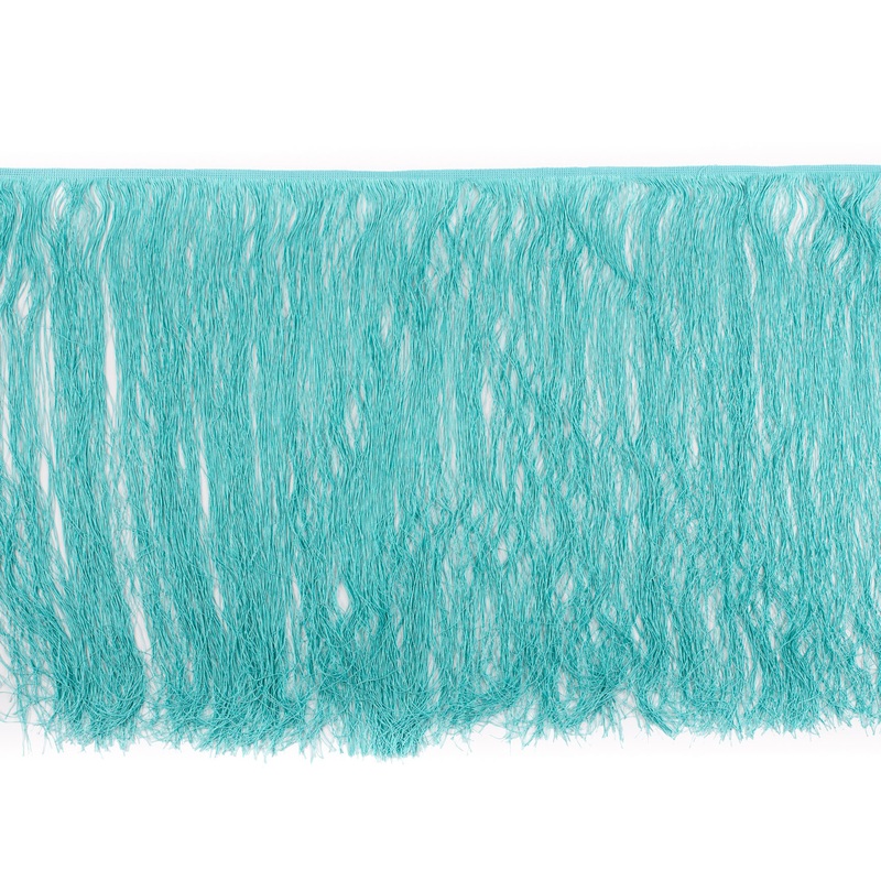 European Teal Chainette Fringe Trim – 24″