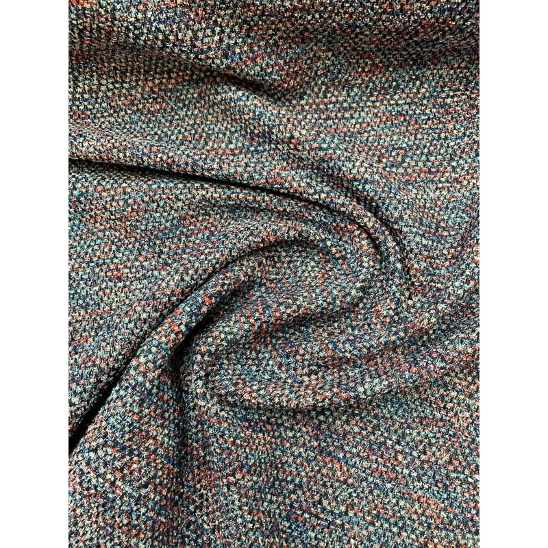 Italian Fine Tweed – Blue / Red / White Fabric by the Yard