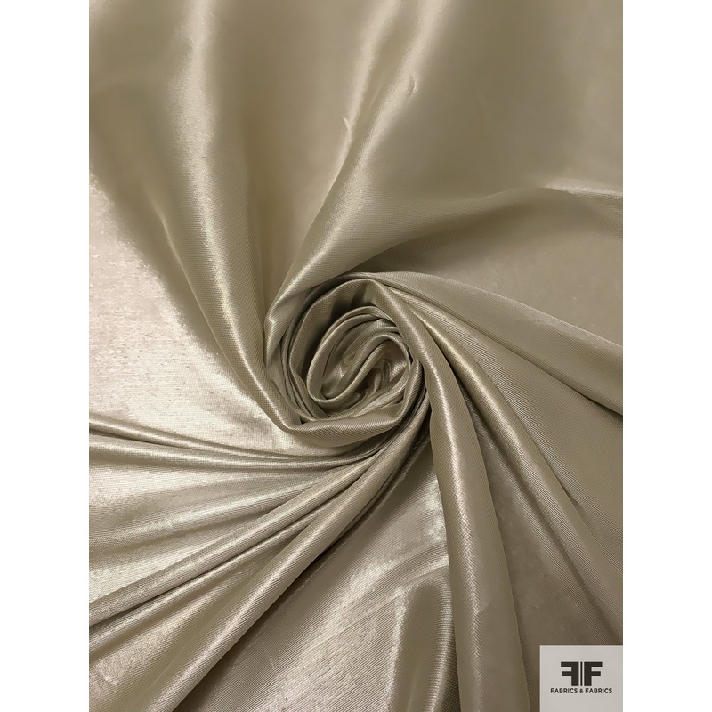 Italian Solid Lam – Metallic Ecru Fabric by the Yard