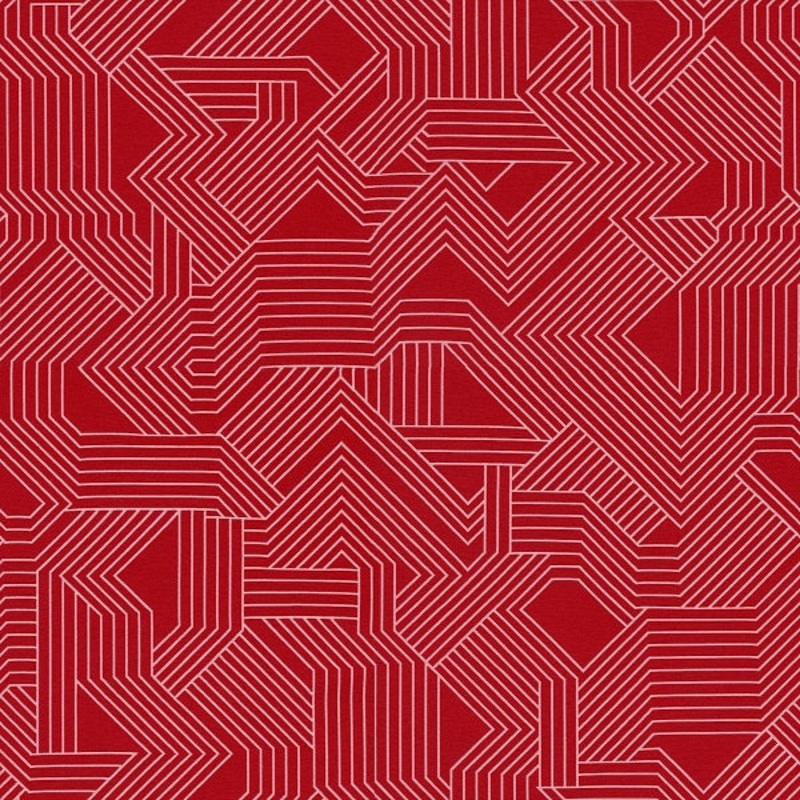 Remnant of Carnegie Maze 36 Red Geometric Upholstery Fabric Order Product 1
